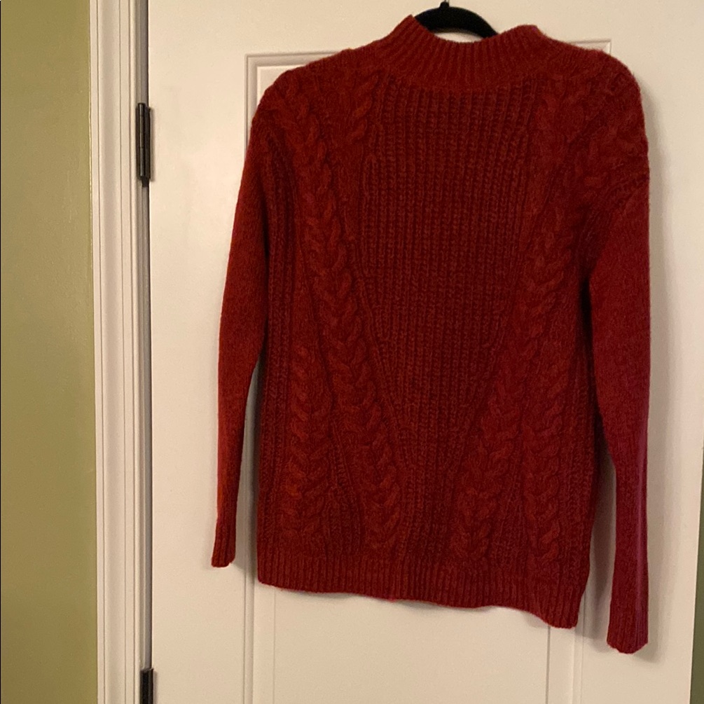 Women's Red Cable Knit Sweater